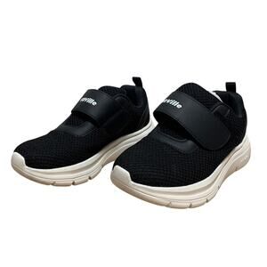 Fitville Womens Size 8 Black Sneakers Closed Round Toe Hook Loop Fastener Shoes